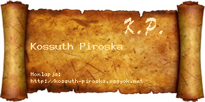 Kossuth Piroska névjegykártya
